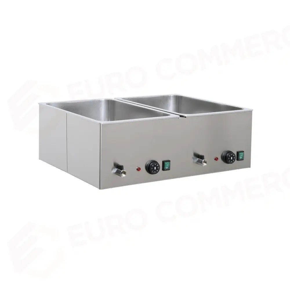 TAVOLA CALDA DA BANCO 2XGN 1/1 VASCHE SEPARATE BAGNOMARIA - 9555-2 - METALCARRELLI - CARRELLI