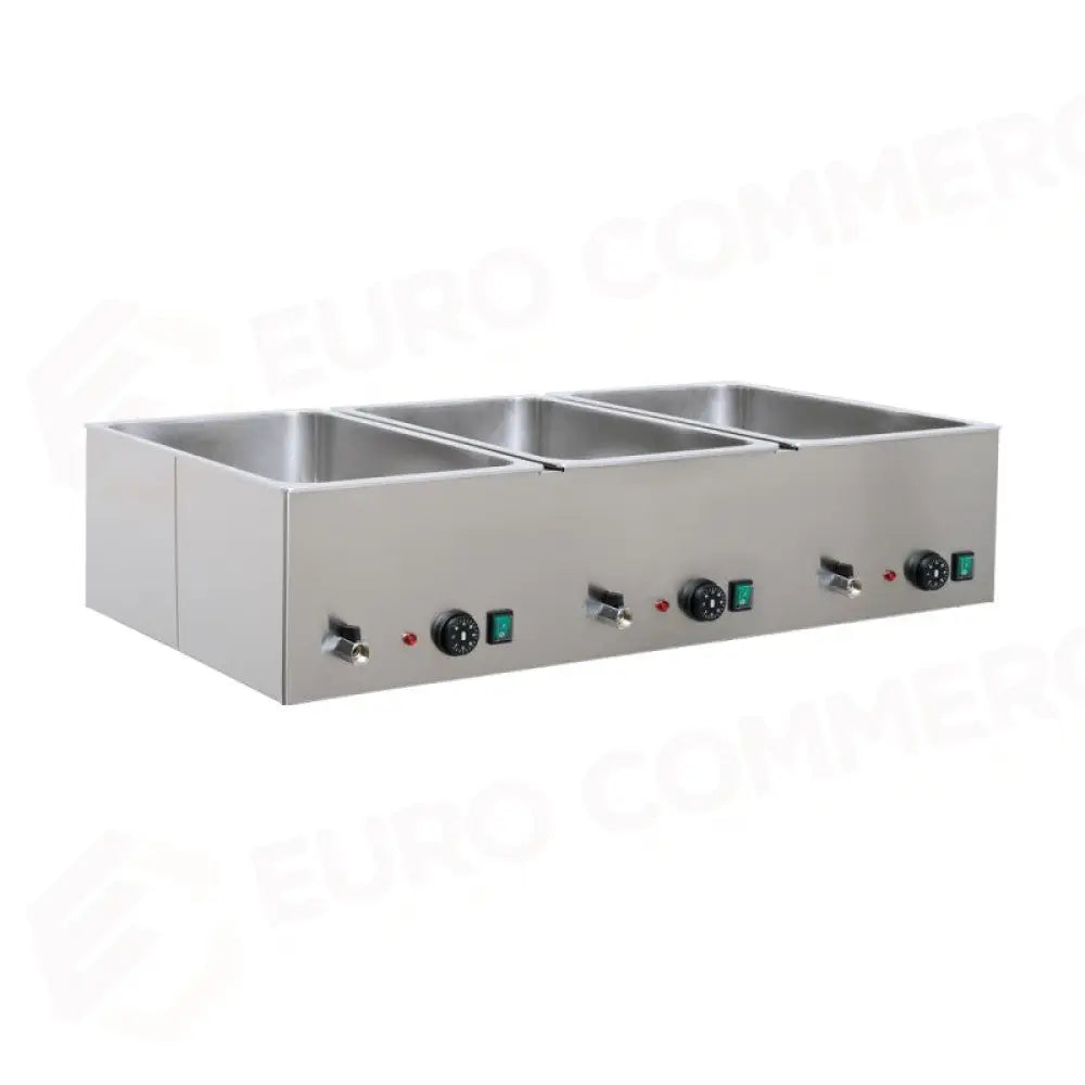 TAVOLA CALDA DA BANCO 3XGN 1/1 VASCHE SEPARATE BAGNOMARIA - 9555-3 - METALCARRELLI - CARRELLI