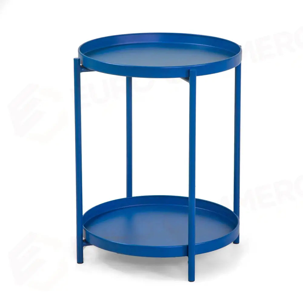 TAVOLINO METALLO HIRO BLU TONDO 2 PIANICM Ø40H50 - 6472770000 - VACCHETTI