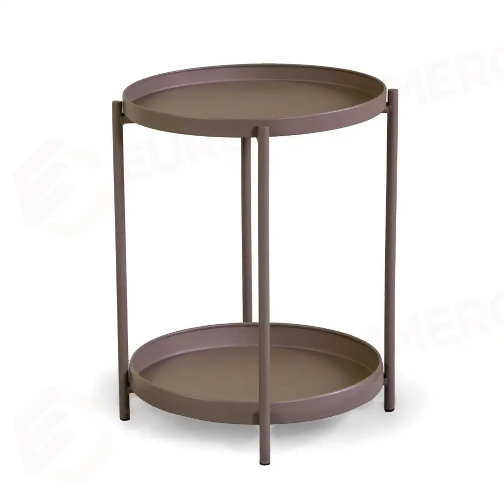 TAVOLINO METALLO HIRO TORTORA TONDO 2 PIANI CM Ø40H50 - 6472760000 - VACCHETTI