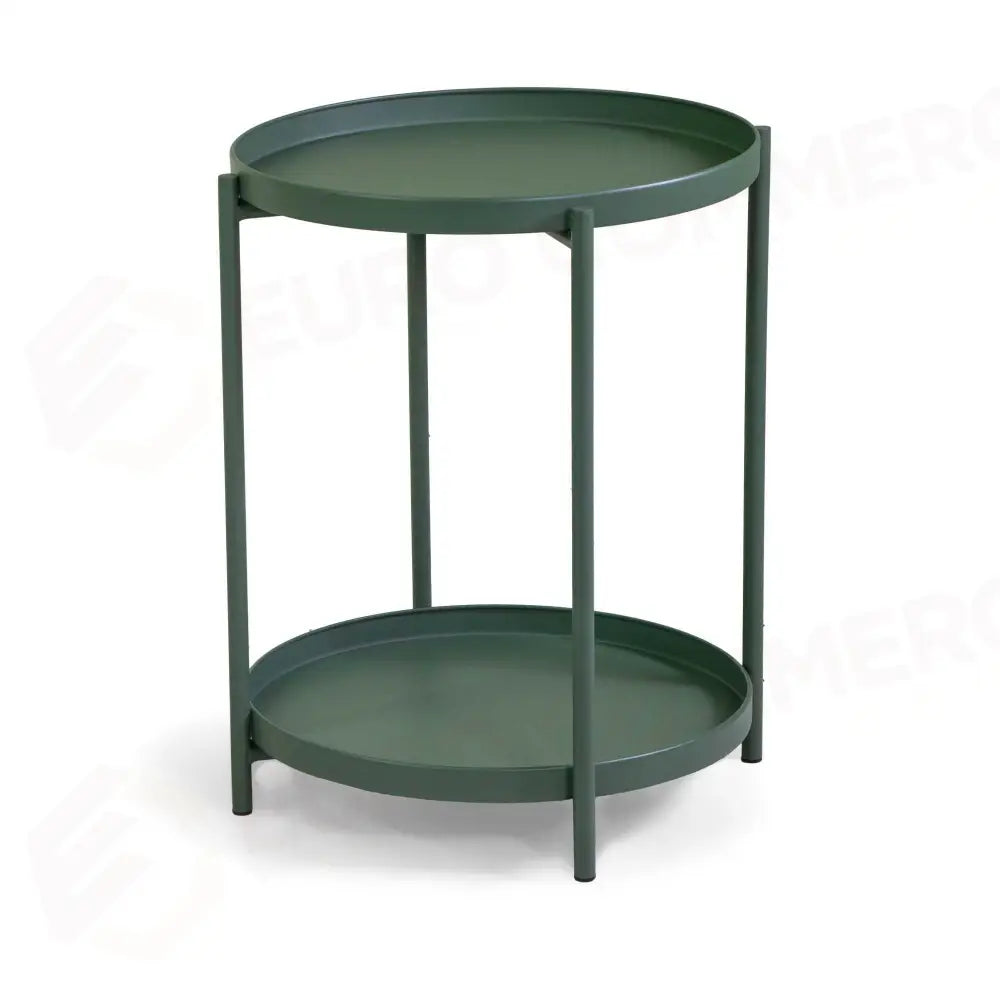 TAVOLINO METALLO HIRO VERDE TONDO 2 PIANI CMØ40H50 - 6472780000 - VACCHETTI