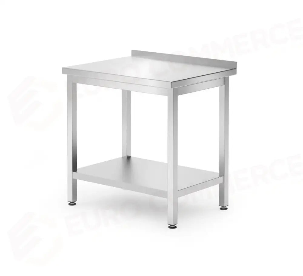 TAVOLO A PARETE CON RIPIANO – BULLONATO PROFONDITÀ 600 MM KITCHEN LINE 800X600X(H)850MM - HENDI