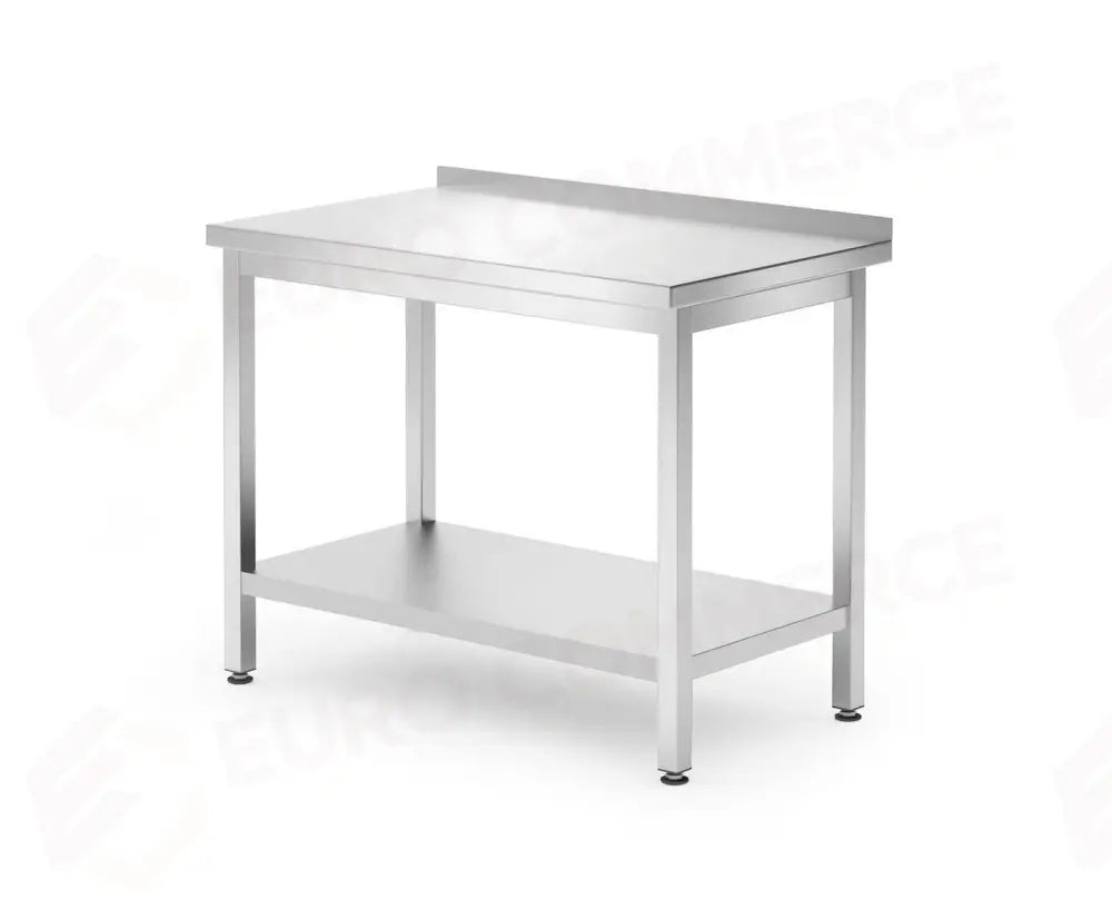 TAVOLO A PARETE CON RIPIANO – BULLONATO PROFONDITÀ 600 MM KITCHEN LINE 1000X600X(H)850MM - HENDI