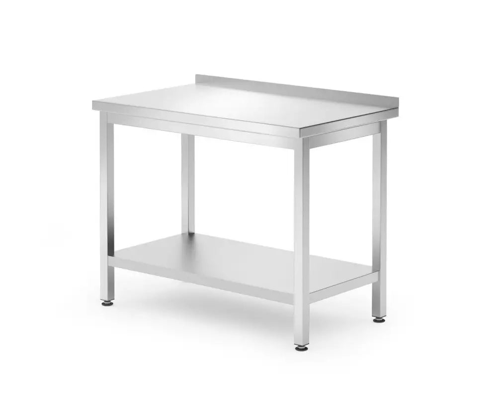 TAVOLO A PARETE CON RIPIANO – BULLONATO PROFONDITÀ 600 MM KITCHEN LINE 1000X600X(H)850MM - HENDI
