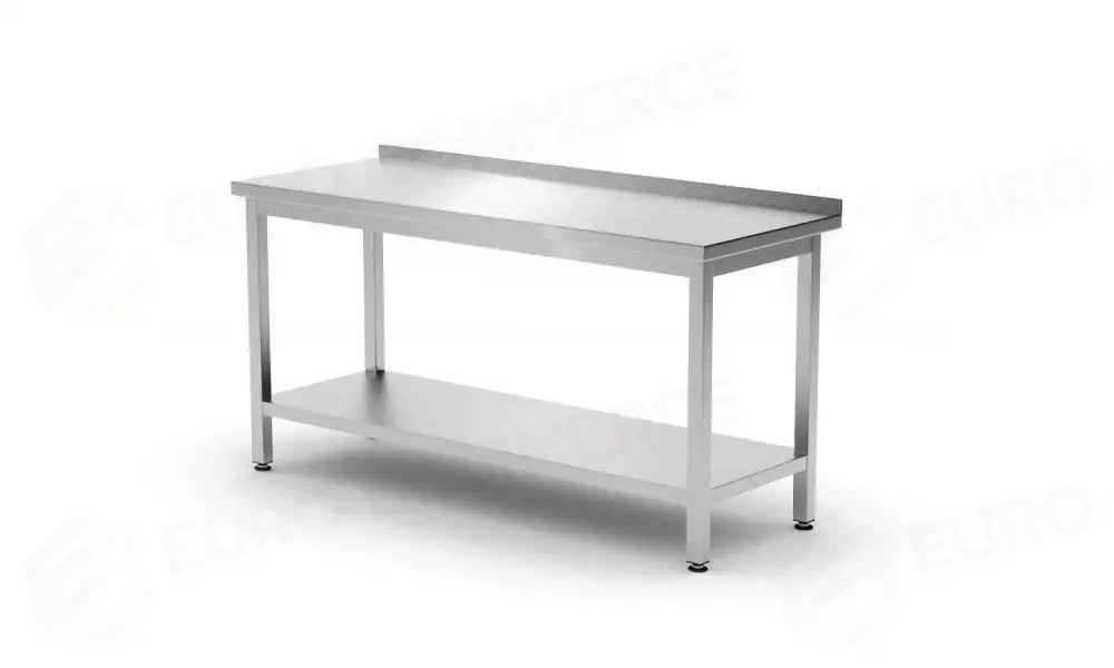 TAVOLO A PARETE CON RIPIANO – BULLONATO PROFONDITÀ 600 MM KITCHEN LINE 1200X600X(H)850MM - HENDI