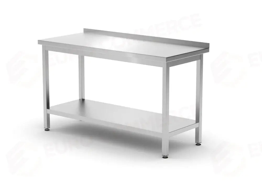 TAVOLO A PARETE CON RIPIANO – BULLONATO PROFONDITÀ 600 MM PROFI LINE 1400X600X(H)850MM - HENDI