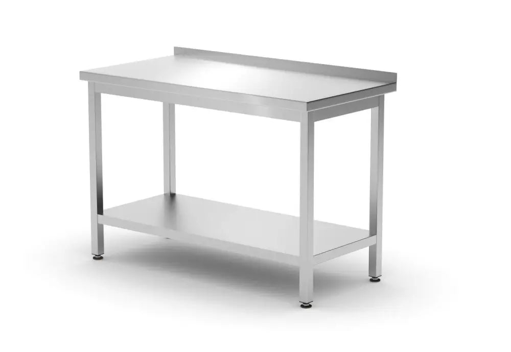 TAVOLO A PARETE CON RIPIANO – BULLONATO PROFONDITÀ 600 MM PROFI LINE 1200X600X(H)850MM - HENDI