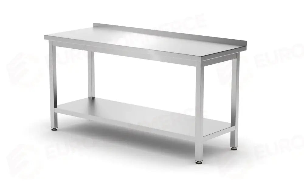 TAVOLO A PARETE CON RIPIANO – BULLONATO PROFONDITÀ 600 MM PROFI LINE 1600X600X(H)850MM - HENDI