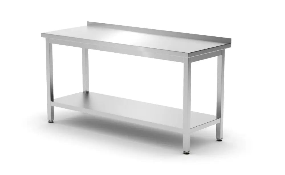 TAVOLO A PARETE CON RIPIANO – BULLONATO PROFONDITÀ 600 MM PROFI LINE 1600X600X(H)850MM - HENDI