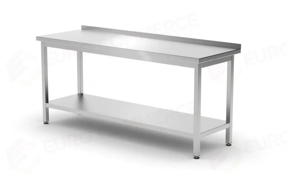 TAVOLO A PARETE CON RIPIANO – BULLONATO PROFONDITÀ 600 MM PROFI LINE 1800X600X(H)850MM - HENDI