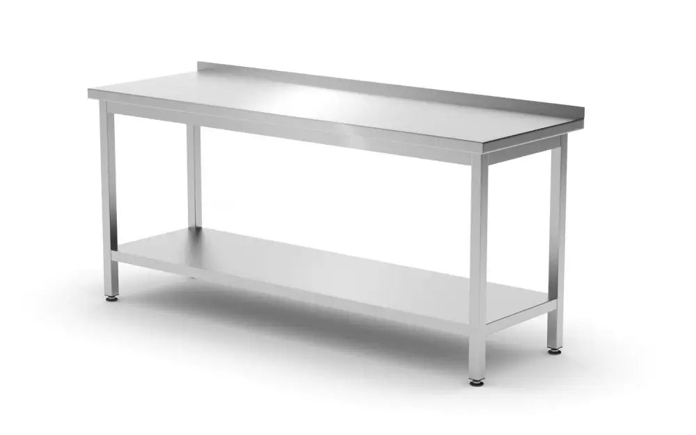 TAVOLO A PARETE CON RIPIANO – BULLONATO PROFONDITÀ 600 MM PROFI LINE 1800X600X(H)850MM - HENDI