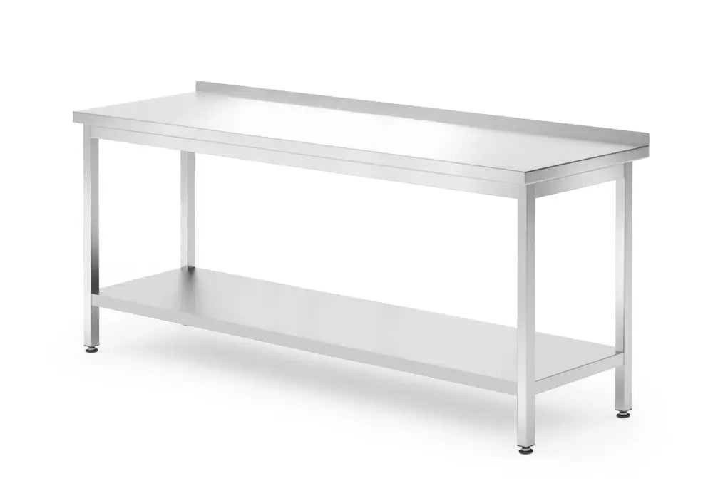 TAVOLO A PARETE CON RIPIANO - BULLONATO PROFONDITÀ 700 MM PROFI LINE 1800X700X(H)850MM - HENDI
