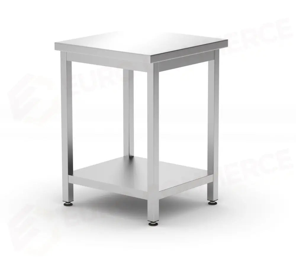 TAVOLO CENTRALE CON RIPIANO – BULLONATO PROFONDITÀ 600 MM KITCHEN LINE 600X600X(H)850MM - HENDI