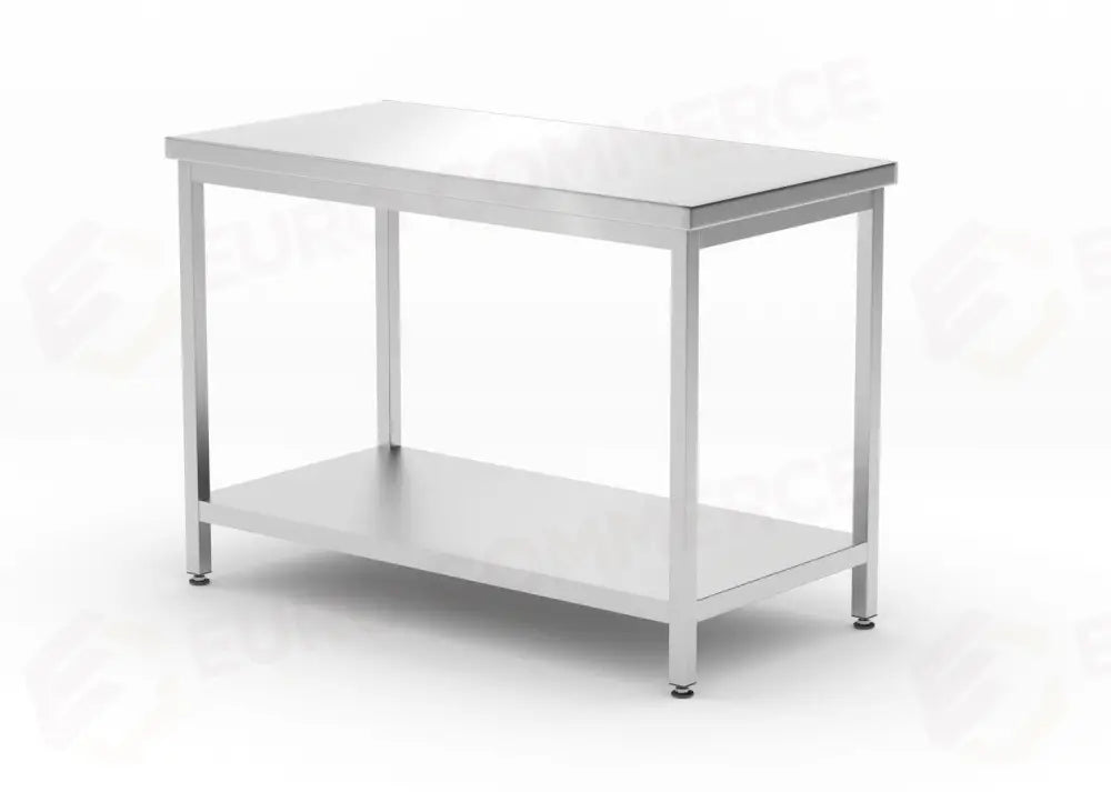TAVOLO CENTRALE CON RIPIANO – BULLONATO PROFONDITÀ 600 MM PROFI LINE 1200X600X(H)850MM - HENDI