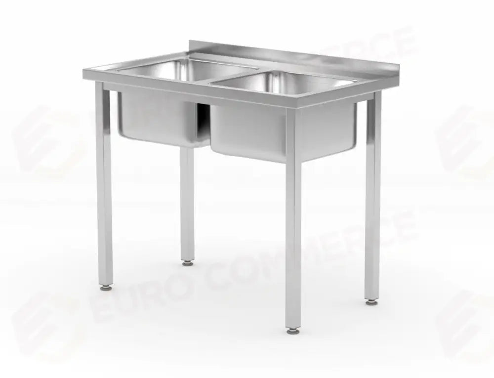 TAVOLO CON 2 LAVANDINI - IMBULLONATO KITCHEN LINE 1000X600X(H)850MM - HENDI