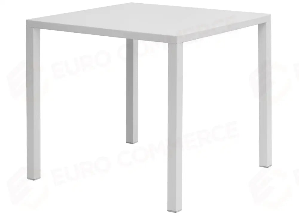 TAVOLO GARDA IN ACCIAIO 80×80 - BIANCO - AUTOLIVELLANTE