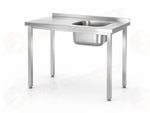 TAVOLO LAVANDINO IMBULLONATO HENDI KITCHEN LINE SUL LATO SINISTRO 800X600X(H)850MM - 816776