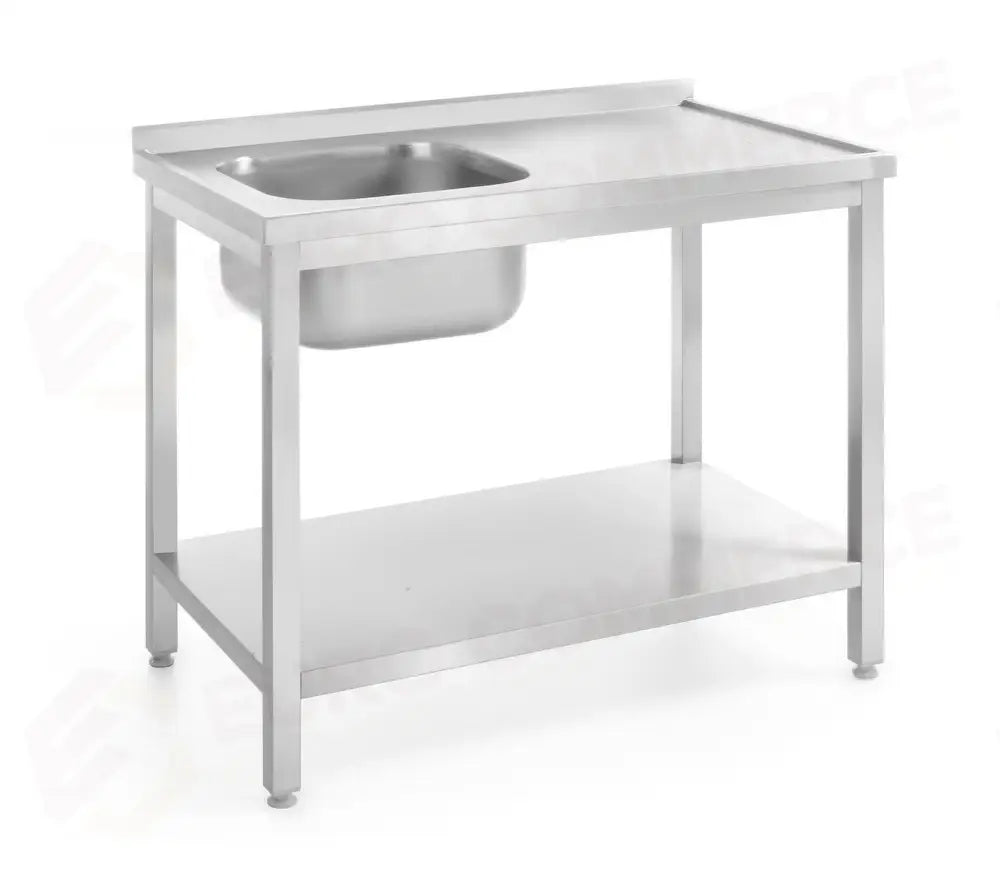TAVOLO LAVELLO CON RIPIANO – BULLONATO PROFONDITÀ 600 MM PROFI LINE LATO SINISTRO 1000X60 - HENDI