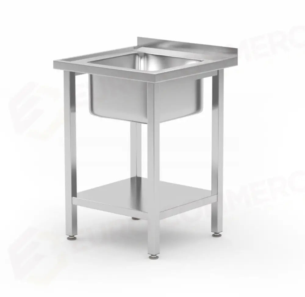 TAVOLO LAVELLO CON RIPIANO IMBULLONATO KITCHEN LINE 600X600X(H)850MM - HENDI
