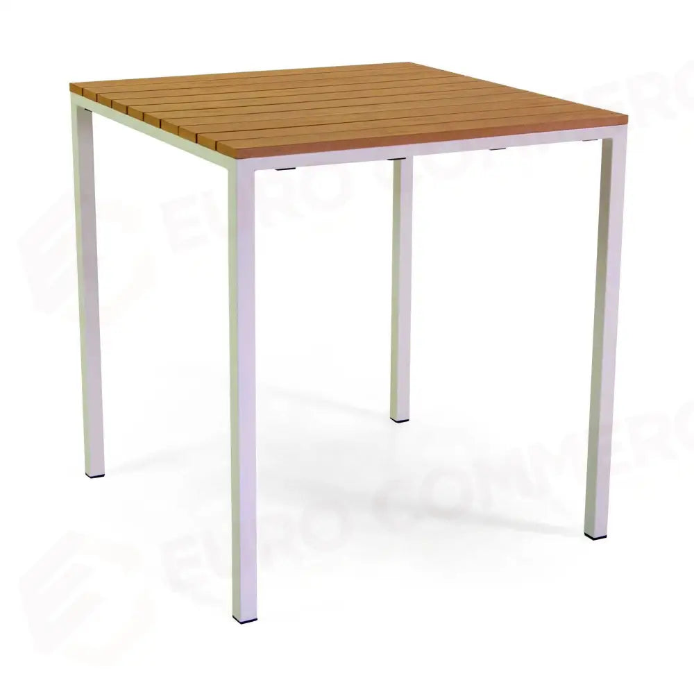 TAVOLO METALLO LOKI BIANCO TOP POLYWOODQUADRO CM80X80H74 - 6468370000 - VACCHETTI