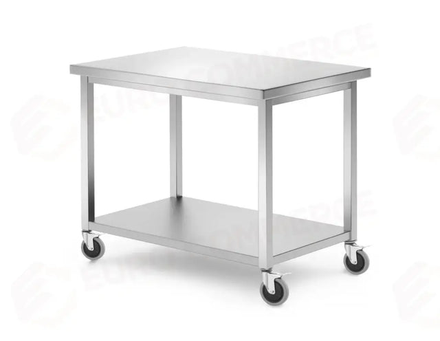 TAVOLO MOBILE, CON RIPIANO - IMBULLONATO, HENDI, KITCHEN LINE, 1000X700X(H)850MM - 815786