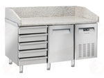 TAVOLO PER PIZZA REFRIGERATO PER VASSOI 600X400MM +2°/+8°C - QZ 16 - COOL HEAD