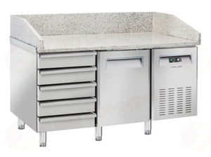 TAVOLO PER PIZZA REFRIGERATO PER VASSOI 600X400MM +2°/+8°C - QZ 16 - COOL HEAD