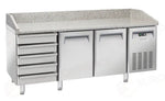 TAVOLO PER PIZZA REFRIGERATO PER VASSOI 600X400MM +2°/+8°C - QZ 26 - COOL HEAD