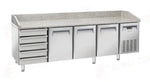 TAVOLO PER PIZZA REFRIGERATO PER VASSOI 600X400MM +2°/+8°C - QZ 36 - COOL HEAD