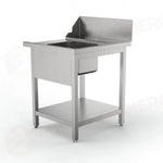 TAVOLO PRELAVAGGIO CON FORO SBARAZZO MD-700 DX (700 X 750 850 MM) - 5712530 - SAMMIC