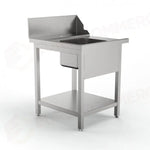 TAVOLO PRELAVAGGIO CON FORO SBARAZZO MI-700 SX (700 X 750 850 MM) - 5712540 - SAMMIC