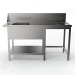 TAVOLO PRELAVAGGIO CON FORO SBARAZZO MPD-1500 DX (1500 X 750 850 MM) - 5712552 - SAMMIC