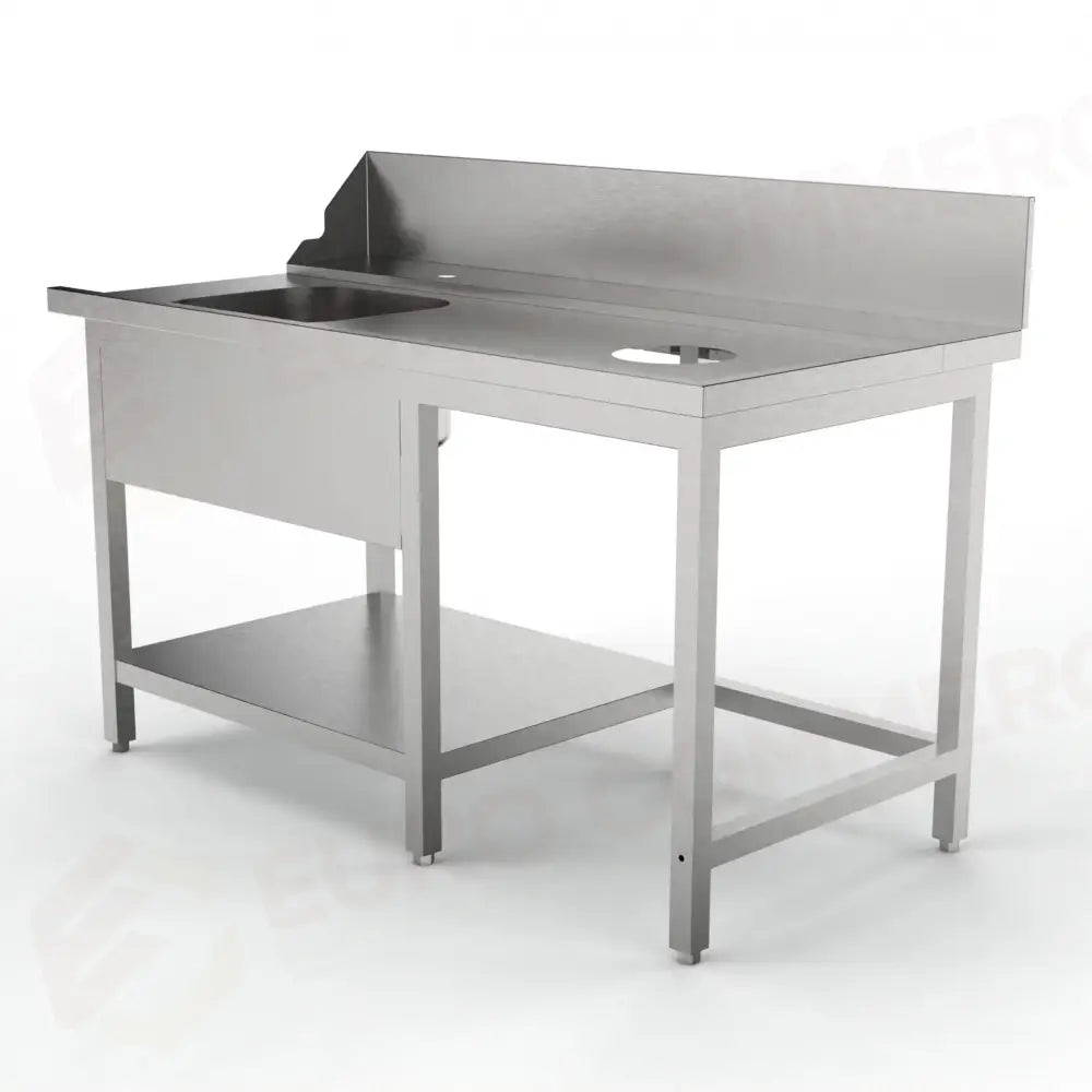 TAVOLO PRELAVAGGIO CON FORO SBARAZZO MPD-1500 DX (1500 X 750 850 MM) - 5712552 - SAMMIC