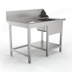 TAVOLO PRELAVAGGIO CON FORO SBARAZZO MPI-1200 SX (1200 X 750 850 MM) - 5712560 - SAMMIC