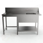 TAVOLO PRELAVAGGIO CON FORO SBARAZZO MPI-1500 SX (1500 X 750 850 MM) - 5712562 - SAMMIC