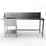 TAVOLO PRELAVAGGIO DX CON FORO SBARAZZO E SPAZIO PER LAVASTOVIGLIE FRONTALE MPDLV-1800 (1800 X 760