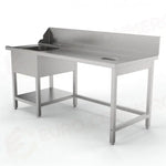 TAVOLO PRELAVAGGIO DX CON FORO SBARAZZO E SPAZIO PER LAVASTOVIGLIE FRONTALE MPDLV-1800 (1800 X 760