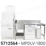 TAVOLO PRELAVAGGIO DX CON FORO SBARAZZO E SPAZIO PER LAVASTOVIGLIE FRONTALE MPDLV-1800 (1800 X 760
