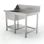 TAVOLO PRELAVAGGIO DX SENZA FORO SBARAZZO MPD-1200 L (1200 X 750 850 MM) - 5712551 - SAMMIC