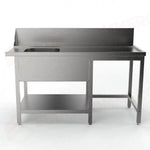 TAVOLO PRELAVAGGIO DX SENZA FORO SBARAZZO MPD-1500 L (1500 X 750 850 MM) - 5712553 - SAMMIC