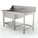TAVOLO PRELAVAGGIO DX SENZA FORO SBARAZZO MPD-1500 L (1500 X 750 850 MM) - 5712553 - SAMMIC