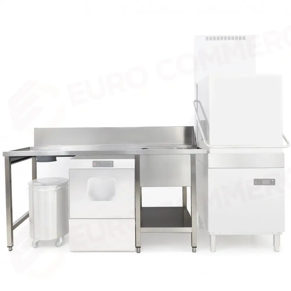 TAVOLO PRELAVAGGIO SX CON FORO SBARAZZO E SPAZIO PER LAVASTOVIGLIE FRONTALE MPILV-1800 (1800 X 760