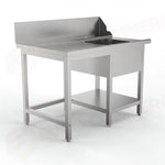 TAVOLO PRELAVAGGIO SX SENZA FORO SBARAZZO MPI-1200 L (1200 X 750 850 MM) - 5712561 - SAMMIC