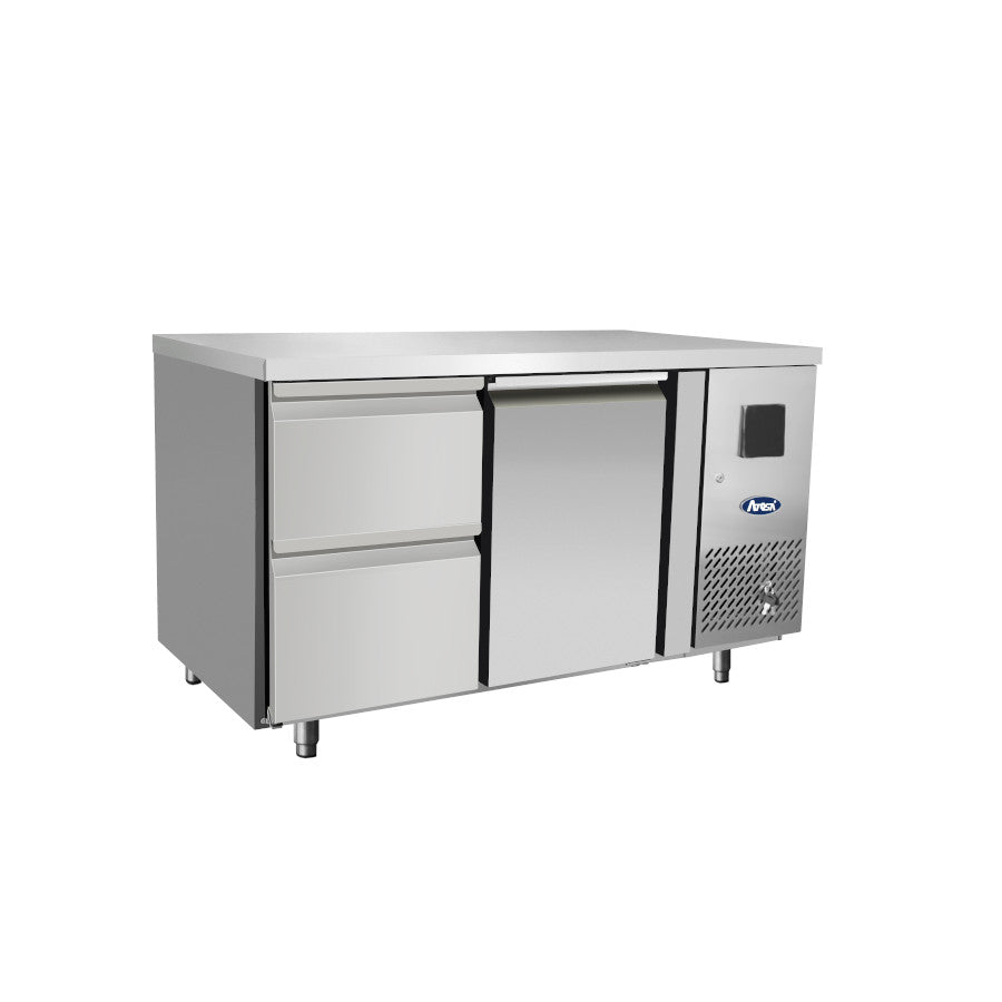TAVOLO REFRIGERATO ATOSA 700 TN - 1 PORTA GN 1/1 - CASSETTIERA GN 1/2 - EPF3523-GR-304T - ATOSA