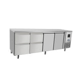 TAVOLO REFRIGERATO ATOSA 700 TN - 2 PORTE GN 1/1 - 2 CASSETTIERE GN 1/2 - EPF3525-GR-304T - ATOSA