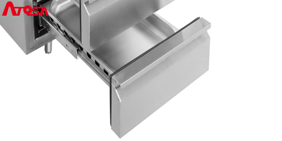 TAVOLO REFRIGERATO ATOSA 700 TN - 2 PORTE GN 1/1 - 2 CASSETTIERE GN 1/2 - EPF3525-GR-304T - ATOSA