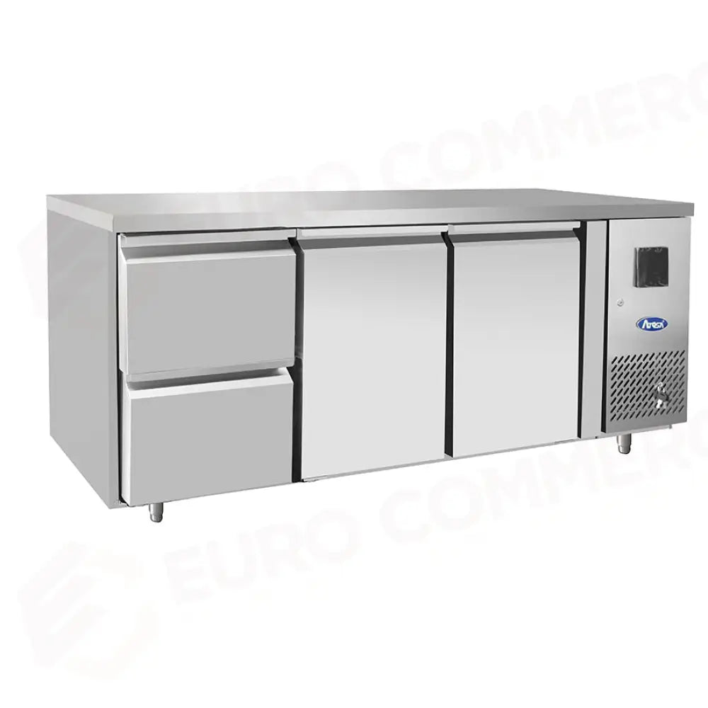 TAVOLO REFRIGERATO ATOSA 700 TN - 2 PORTE GN 1/1 - CASSETTIERA 1/2 - EPF3534-GR-304T