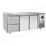 TAVOLO REFRIGERATO ATOSA 700 TN - 2 PORTE GN 1/1 - CASSETTIERA 1/2 - EPF3534-GR-304T