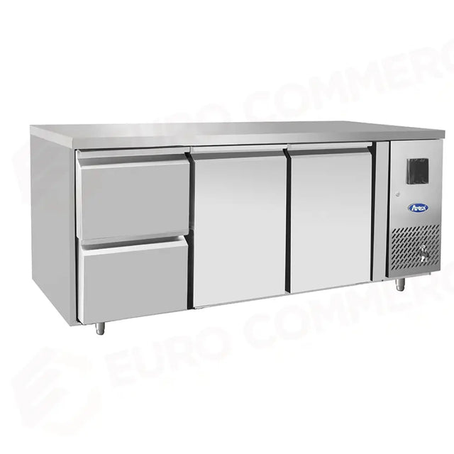 TAVOLO REFRIGERATO ATOSA 700 TN - 2 PORTE GN 1/1 - CASSETTIERA GN 1/2 - EPF3534-GR-304T - ATOSA