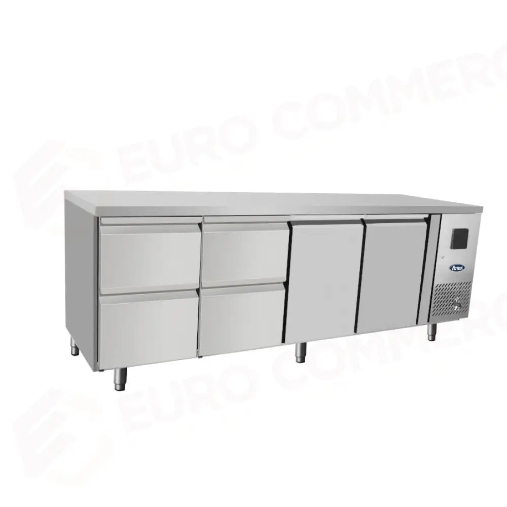 TAVOLO REFRIGERATO ATOSA 700 TN - 2 PORTE GN 1/1 - CASSETTIERE 1/2 - EPF3525-GR-304T